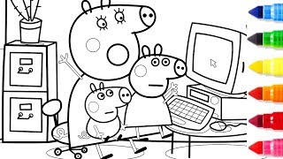 Peppa Pig Mummy Pig Computer Coloring Pages  Peppa Coloring Book  Learning Drawing Videos For Kids [upl. by Clementi534]