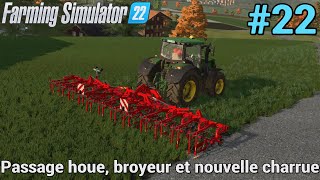 FARMING SIMULATOR 22  Carrière 22  Houe broyeur amp nouvelle charrue [upl. by Aiksas]