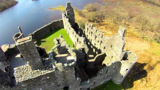 Kilchurn Castle Loch Awe Scotland From the Air [upl. by Iolande]