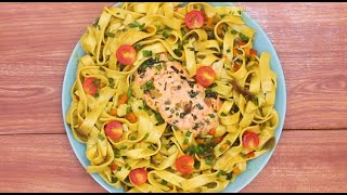 Recette Ivoirienne  Tagliatelles au Saumon par Ivorian Food [upl. by Natam801]