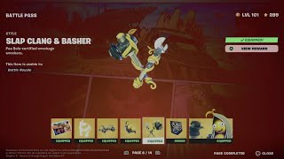 How to Unlock Slap Clang amp Basher Style in Fortnite  Battle Pass Rewards Page 6 [upl. by Haag406]