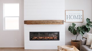 DIY Shiplap Electric Fireplace Build with Mantel  HGG Home Series [upl. by Nikolia]