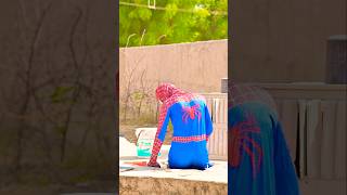 Pani ki balti leke bhagta spiderman 😂 shorts youtubeshorts funnyvideo trending [upl. by Augie147]