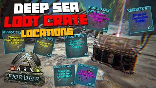 ARK Fjordur  All Deep Sea Loot CrateTREASURE CHESTS Locations  Farm UNIQUE Creature Saddle BPS [upl. by Yma]