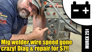 Murex welder wire feed diagnostic amp repair 1492 [upl. by Atorod]