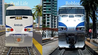 Amtrak Pacific Surfliner Roblox vs Real Life  Part 2 [upl. by Krauss]