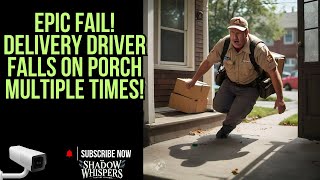 EPIC FAIL Delivery Driver Falls on Porch Multiple Times [upl. by Nora]