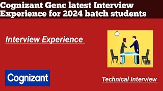 Cognizant Genc latest Interview Questions for 2024 batch students  technical Interview cognizant [upl. by Adnic]