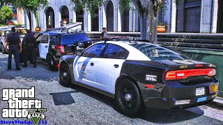 Playing GTA 5 As A POLICE OFFICER City Patrol LAPD GTA 5 Lspdfr Mod 4K [upl. by Ykvir143]