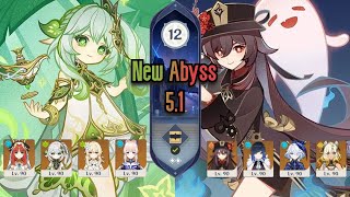 New Abyss Nahida Bloom and HuTao Vaporize  Spiral Abyss 51  Genshin Impact [upl. by Neirad]