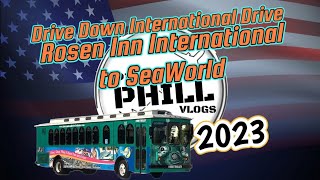 Rosen Inn International International Drive to SeaWorld on the Itrolley Bus in Orlando Florida 2023 [upl. by Ynaffital]