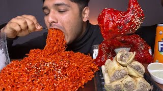 EATING 🥵 SPICY NOODLES WITH KOREAN FRIED CHICKEN SHAWARMA  EATING SHOW  FOOD VIDEOS  MUKBANG [upl. by Eleinad110]