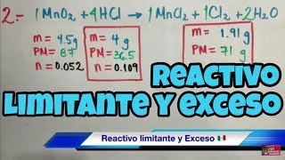 Reactivo Limitante en Exceso y  de Rendimiento [upl. by Julio]