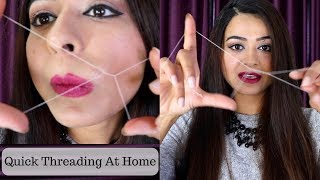 How to do painless threading by your own  upper lips threading and facial hair removing Tutorial [upl. by Nya]