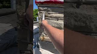 Chimney Repair 🗿chimneys construction stone satisfying repair mason [upl. by Aisac]