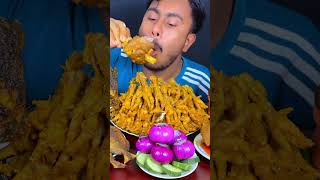 Eating spices chicken Raan chicken leg with Bangladeshi food asmreating eatwithariful [upl. by Faletti]