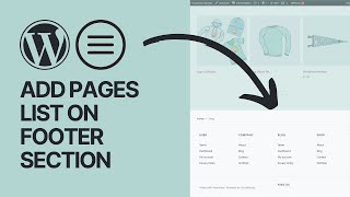 How To Add Pages List On Your WordPress Website Footer Section [upl. by Nrubliw]