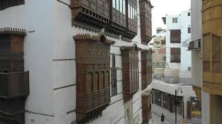 4K Aerial view of old houses with mashrabiyas in alBalad Jeddah Saudi Arabia [upl. by Oludoet]