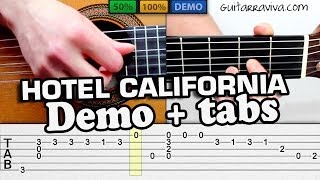 HOTEL CALIFORNIA con Tabs DEMO Fingerpicking guitarra [upl. by Jemmy466]