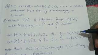 detA1detA if A1 is a n×n matrices obtained from A by interchanging 2 columns [upl. by Schnabel772]