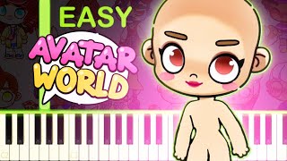 Character Creator Theme Song  AVATAR WORLD  EASY Piano Tutorial [upl. by Satsok]