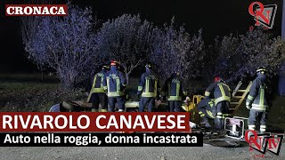 RIVAROLO CANAVESE – Auto nella roggia donna incastrata [upl. by Armillia]