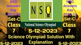 NSO Class 7 Solution 5122023  Science Olympiad Class 7 Answer Key  NSO Class 7 Answer Key sof [upl. by Elicec191]