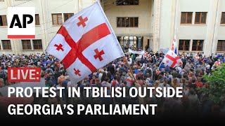 LIVE Protest in Tbilisi as Georgia’s parliament holds first session after election [upl. by Balcer117]