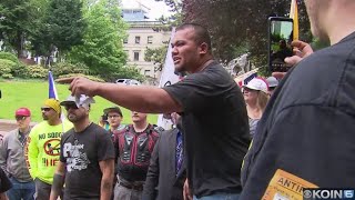 Patriot Prayer Antifa clash multiple arrests [upl. by Florrie965]