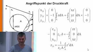 Hydrostatik 8 Druckkraft auf ebene vertikale Flächen [upl. by Esiralc]