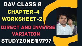 DIRECT AND INVERSE VARIATION CLASS 8 MATH DAV PUBLIC SCHOOL [upl. by Ransom]