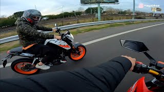 Tornado 250 XR de 0 a 100 Honda Tornado 250 vs KTM Duke 200 POV Gopro Hero 10 Black [upl. by Lyred]