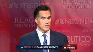 Romney Perry spar on job creation [upl. by Krenek493]