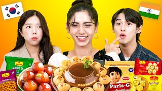 Indian Kpop Idol Koreans Try Indian Snacks For The First Time XIN  KATCHUP [upl. by Aneehsit926]