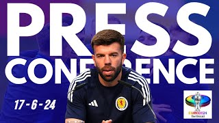 Grant Hanley on squad morale Switzerland and silencing England fans Scotland get battered chants [upl. by Ellahcim459]