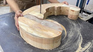 Young Carpenter Transforms Pallet Wood Into Stunning Curved Legged Workbench  Pallet Wood Project [upl. by Narruc]