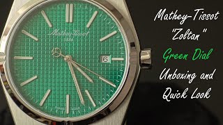 MatheyTissot quotZoltanquot H117AV Green Dial Unboxing and Quick Look [upl. by Aitenev]