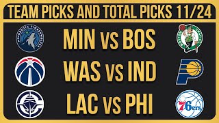 NBA Picks Today 11242024 NBA Picks and Predictions NBA Bets Today [upl. by Willman]