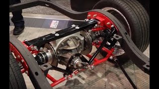 SEMA 2018 Heidts TriFive BoltIn IRS Suspension System [upl. by Elleinnod59]