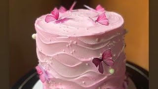 Pink butterfly cake  pineapple cake  Sugarlicious delights [upl. by Sheri]