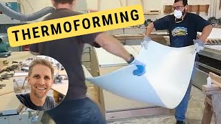 Thermoforming a Corian Solid Surface Panel onto a Curved Buck [upl. by Atnuhs]