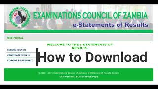 How to download check Grade 12 Grade 9 Grade 7 estatement of results for 2020  G12 G9 G8  ECZ [upl. by Soni]