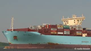 Container Ship Mette Maersk outbound Hamburg  4KUHD [upl. by Thomey]