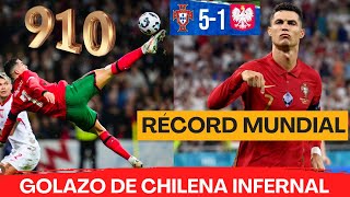 🚨CR7 GOLAZO INFERNAL DE CHILENA Y RECORD MUNDIAL  PORTUGAL 5  1 POLONIA  DOBLETE Y ASISTENCIA💥 [upl. by Armington441]