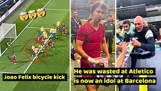 Joao Felix bicycle kick goal 🤯 he gave his jersey to the kids fans 🥺 Cadiz Vs Barcelona [upl. by Turnbull]