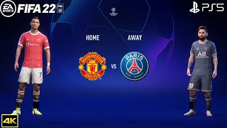 FIFA 22 PS5  Manchester United Vs PSG  UEFA Champions League  4k Gameplay [upl. by Seligman]