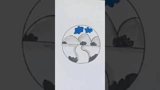 quotDrawing Mountain Scenery Inside a Circle  Easy Tutorial  Drawing with Tasnia [upl. by Pravit]