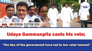 Udaya Gammanpila casts his votequotThe lies of the government have led to low voter turnoutquot [upl. by Mab]