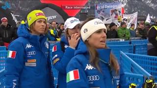 Alpine Skiing  2019  Womens Downhill  Sosio big crash in Garmisch [upl. by Chlo]