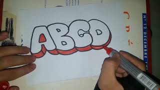 very easy how to draw graffiti bubble letters abc [upl. by Paige]